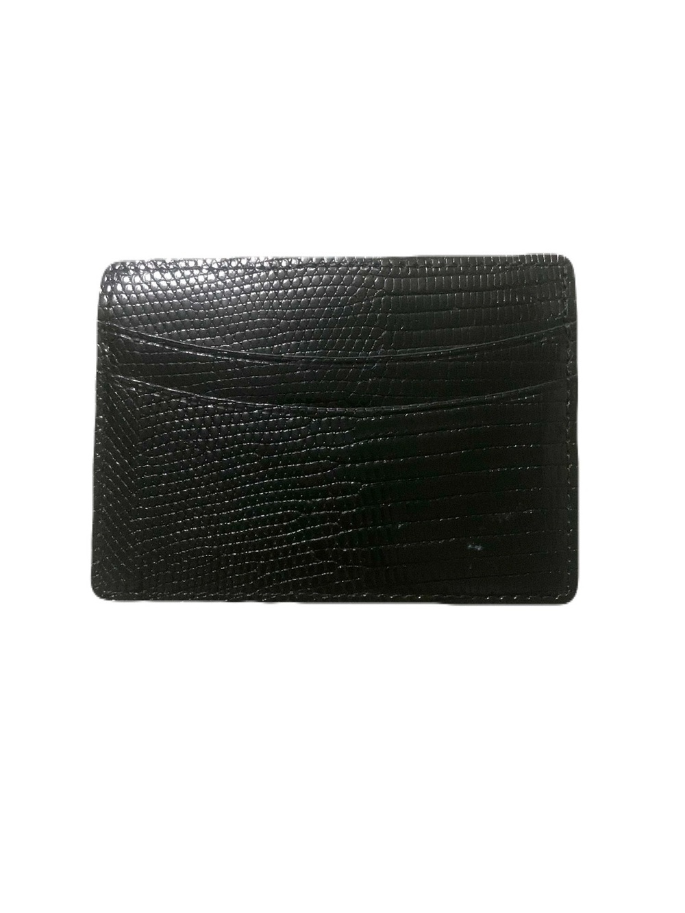 Textured Black Leather Card & Key Holder